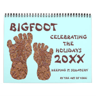 Calendário 20XX do Geek Criptid Sasquatch Bigfoot