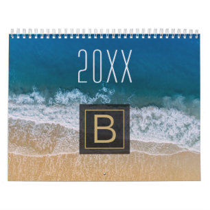 Calendário 20xx Fotos Incríveis Da Praia Tropical Com Monogra