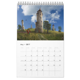 Calendário 20XX Surreal digital e arte de fantasia