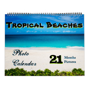 Calendário 21 meses/calendário tropical praia das fotos