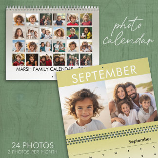 Calendário 24 Fotos - 2 Por Mês Família Moderna