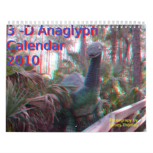 calendário 3-D da foto do Anaglyph
