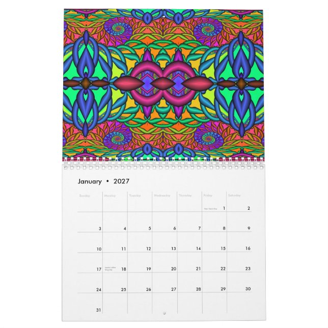 Calendário 3D Fractals 2012 (Jan 2027)