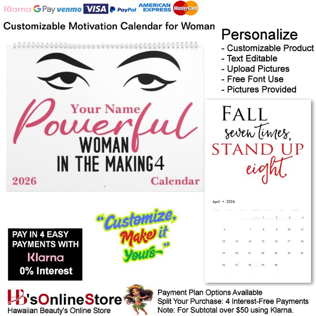 Calendário 4 Powerful Woman in The Making Motivation Goals (4 Powerful Woman in The Making Motivation Goals Calendar.)