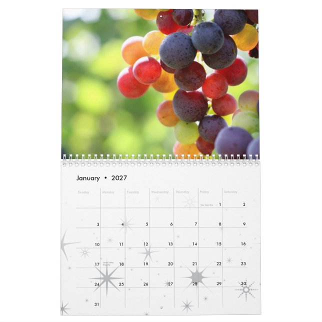 Calendário 5 da fruta e da comida (Jan 2027)