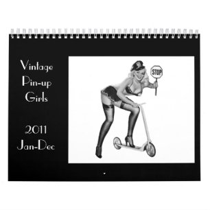 Calendário 5 Garotas Pin-up Vintage 2011 Jan-Dez