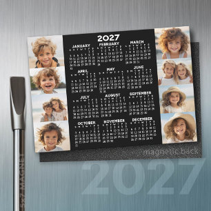 Calendário - 8 Fotos - Imagem Branca Básica Preta