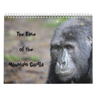 Calendário A cara do gorila de montanha nenhuns feriados dos
