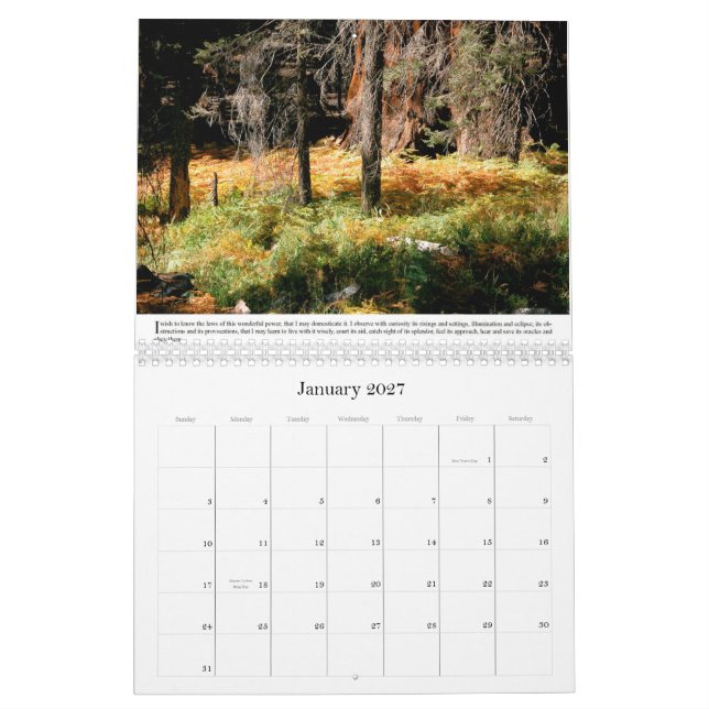 Calendário A ciência de Emerson do Spriit (Jan 2027)