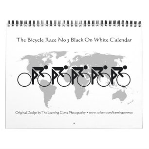 Calendário A Corrida De Bicicleta N.O 3 Preta Em Branco