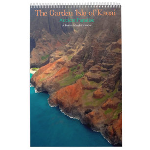 Calendário A ilha do jardim do paraíso antigo de Kauai