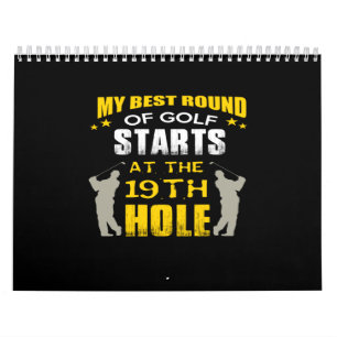 Calendário a minha melhor volta de golfe começa no 19º bura