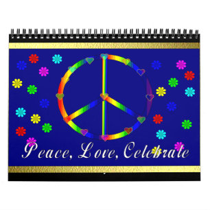 Calendário A paz, amor, comemora