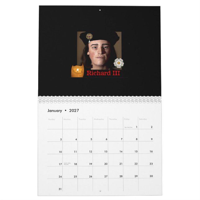 Calendário A segunda vinda de Richard III (Jan 2027)