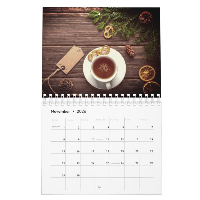 Calendário A simple life calendar, rustic and simple calendar (Nov 2026)