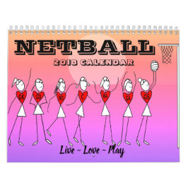 Calendário A vara do divertimento figura o Netball inspirado