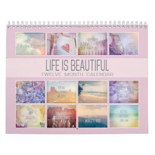 Calendário A vida é bela e inspiradora   Pastel Fotografias