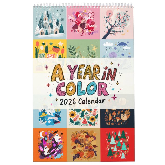 Calendário A Year in Color 2026 Wall (Capa)