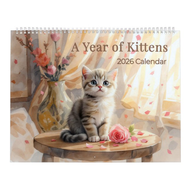 Calendário A Year of Kittens 2026 Wall Calendar (Capa)