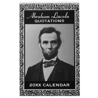 Calendário Abe Lincoln cita fotos presidenciais
