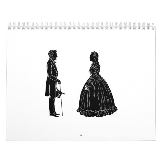Calendário abraham lincoln mary todd lincoln silhouette (Capa)