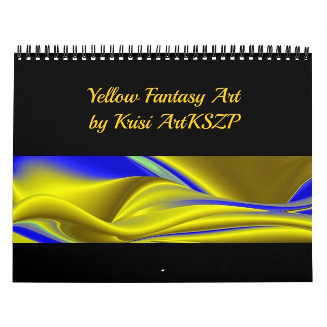 Calendário Abstrato Amarelo Fantasy 3D Art (Capa)