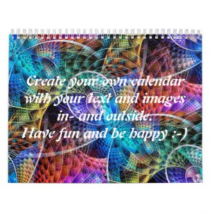 Calendário Abstrato Apófise Fractal X + texto e imagens