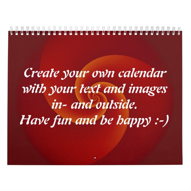 Calendário Abstrato Background Spirals soft III + seu texto (Capa)