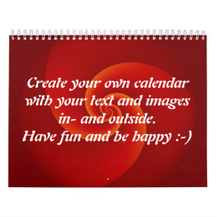 Calendário Abstrato Background Spirals soft III + seu texto