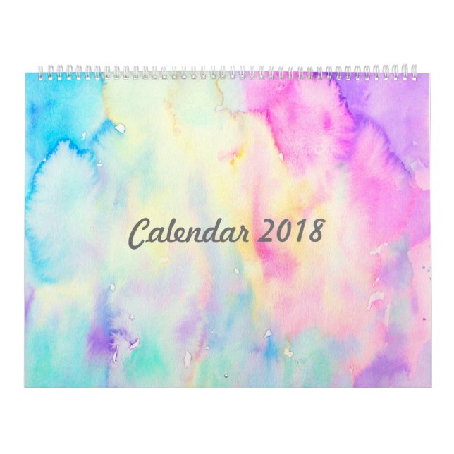 Calendário abstrato da paisagem da aguarela, (Capa)