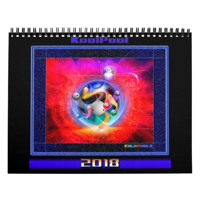 Calendário abstrato da piscina 2018 & do bilhar (Capa)