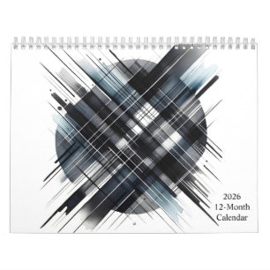 Calendário Abstrato de Aquarela Moderna Única Art 2026