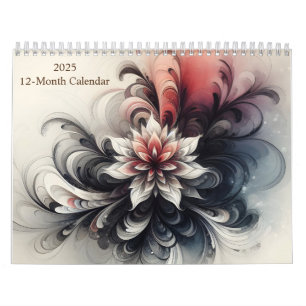 Calendário Abstrato de Aquarela Psicodélica Vibrante Artº 202