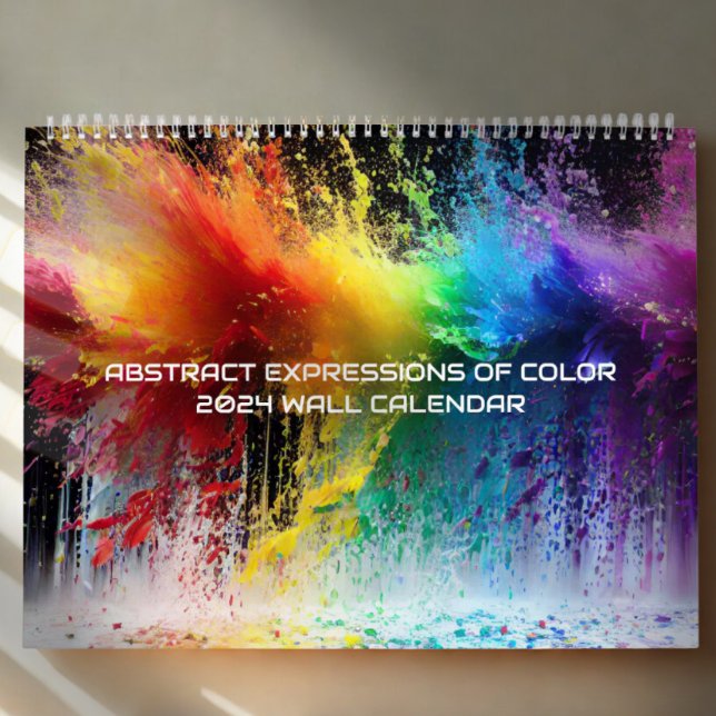 Calendário Abstrato Expressões da barra de pintura colorida d (Criador carregado)