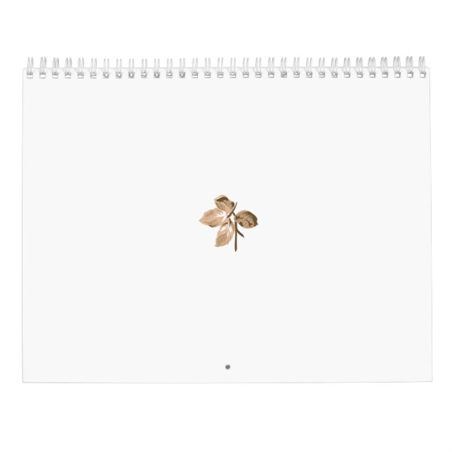 Calendário Abstrato ilustração de um ramo com bege claro (Verso)