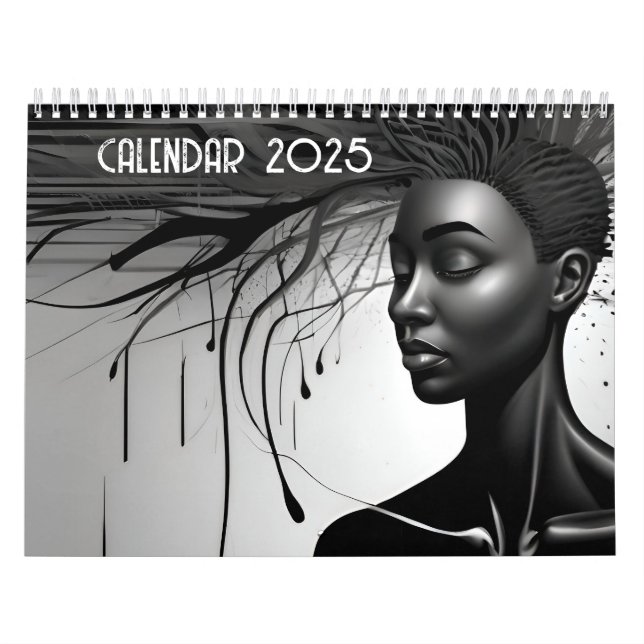 Calendário Abstrato preto e branco (Capa)
