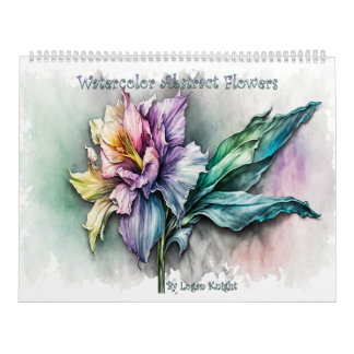Calendário Abstratos de Flores em Aquarela Vol 3
