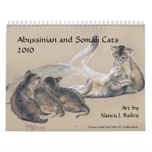 Calendário Abyssinian e somaliano dos gatos 2015