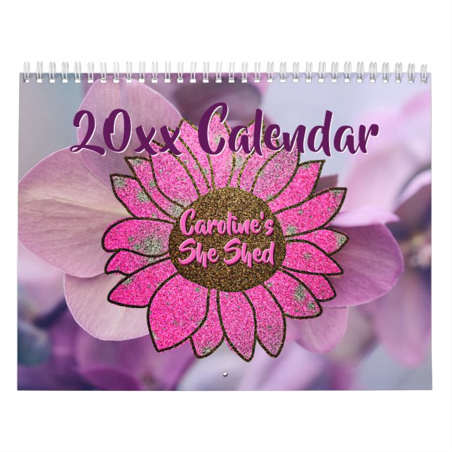 Calendário Adicionar Nome Alterar Texto Ela Rosa Girassol 20x (Capa)