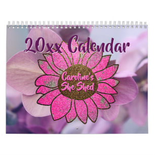 Calendário Adicionar Nome Alterar Texto Ela Rosa Girassol 20x