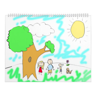 Calendário Adicione o Trabalho de arte do seu filho a isto