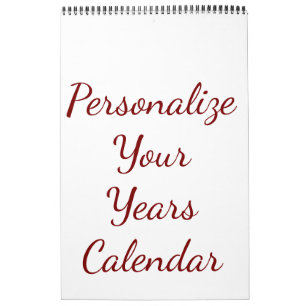 Calendário Adicione Seu Próprio Design Página Única Clássica 