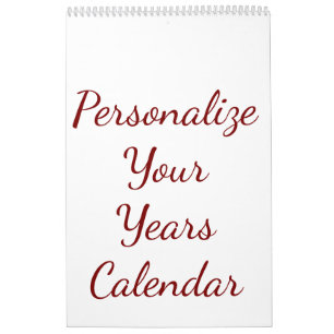 Calendário Adicione Seu Próprio Design Página Única média