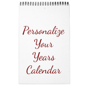 Calendário Adicione Seu Próprio Design Página Única personali