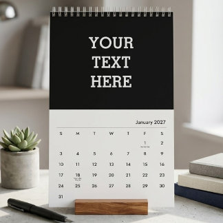 Calendário Adicione Seu Próprio Texto Personalizado Aqui Pret