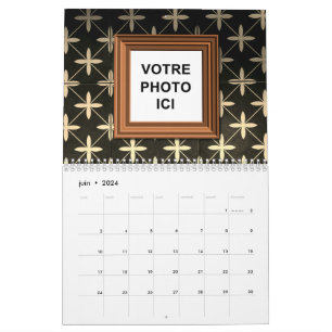 Calendário Adicione suas fotos   Suiça Francês 2025 Vintage