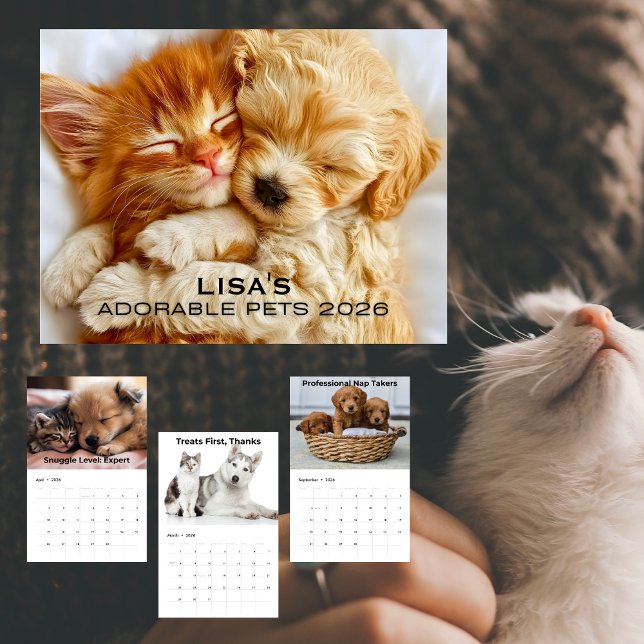 Calendário Adorable 2026 Pet Calendar With Name (Adorable 2026 Pet Calendar With Name)