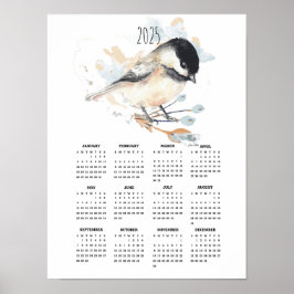 Calendário Adorable Chickadee Poster 2025