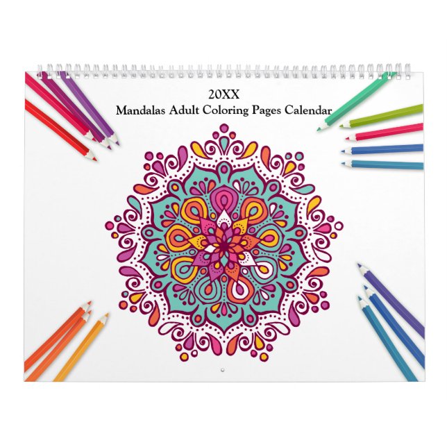 Calendário adulto da coloração das mandalas (Capa)