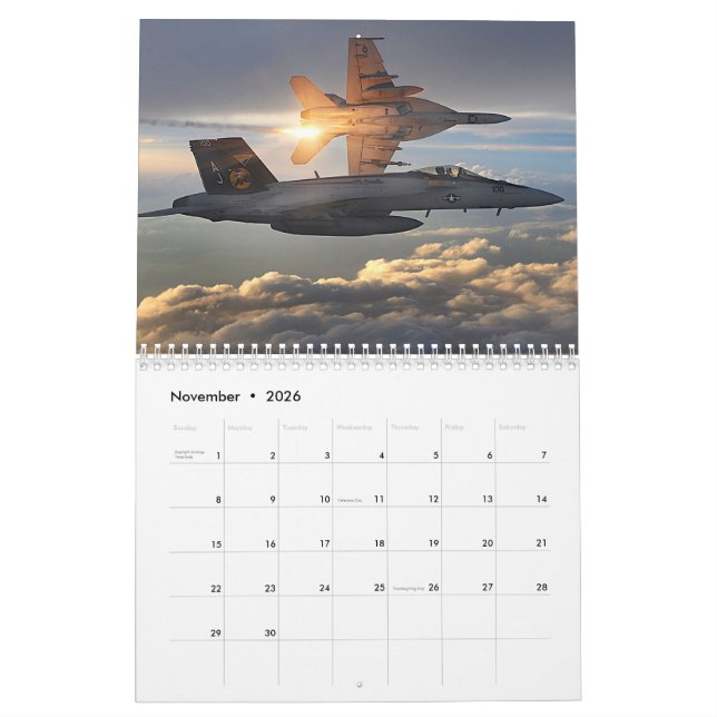 Calendário Aeronave militar (Nov 2026)
